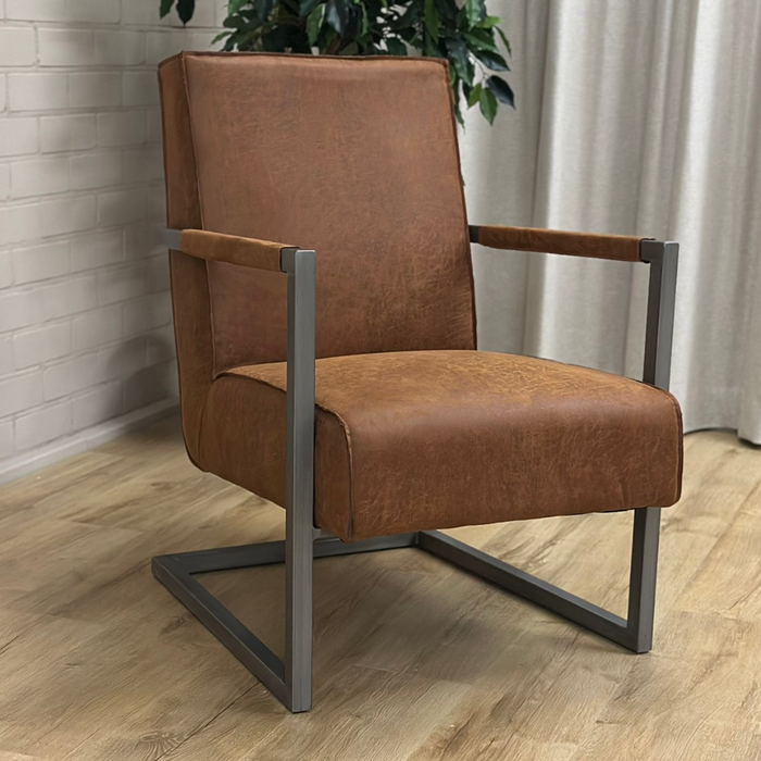 Fauteuil Quin - Microleder cognac