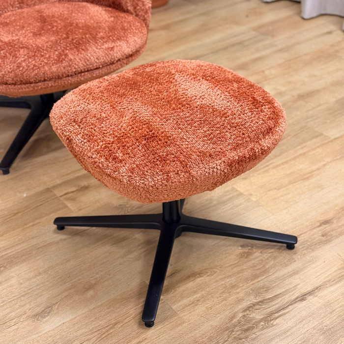Draaifauteuil Peaches inclusief hocker - Oranje | Het Anker