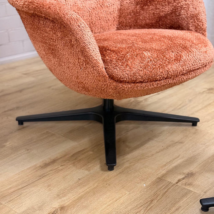 Draaifauteuil Peaches inclusief hocker - Oranje | Het Anker