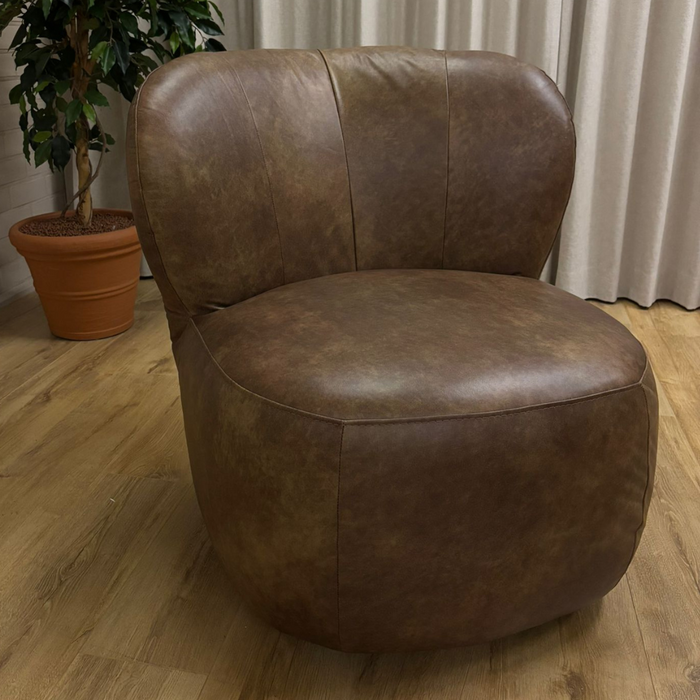 Fauteuil York - Leder bruin | Het Anker