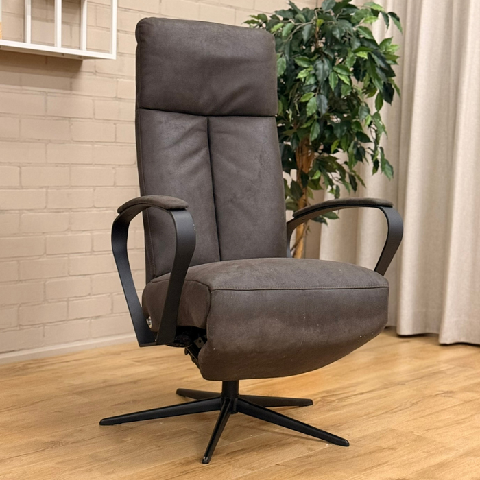 Handverstelbare Relaxfauteuil Britt - Microleder Bull Donkerbruin