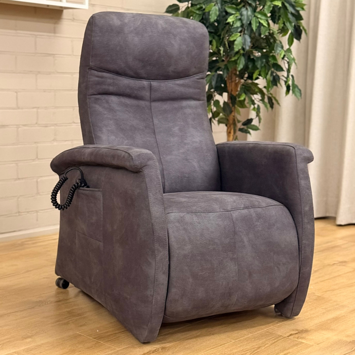 Elektrische Relaxfauteuil Jessie - Microvezel Antraciet Met Sta-Op Functie