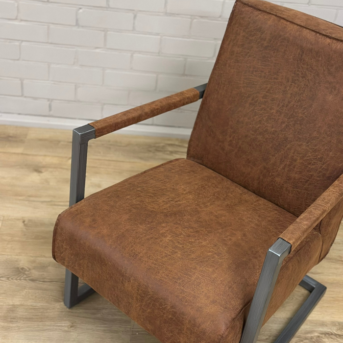 Fauteuil Quin - Microleder cognac