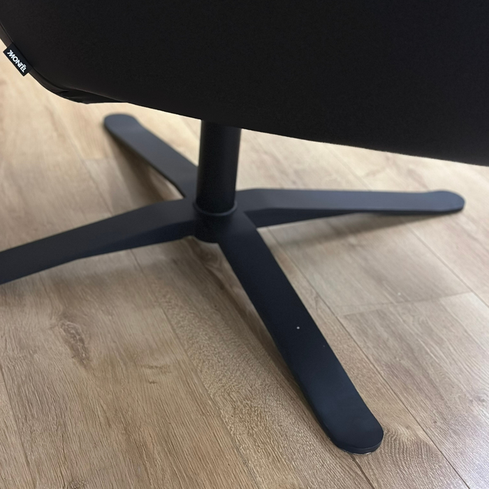 Fauteuil Charles Low - Leder zwart