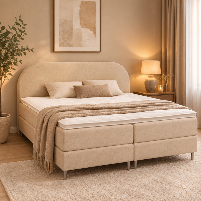 Boxspring V850 inclusief topper - 180x200 cm Boogie Beige