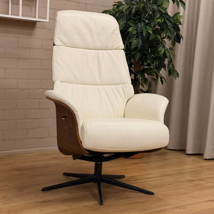 Handverstelbare Relaxfauteuil Demi - Leder Wit