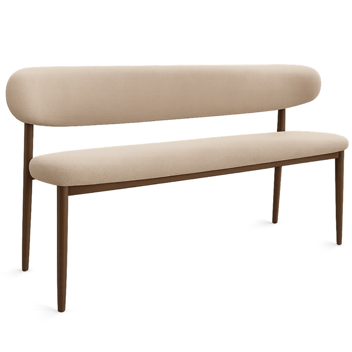 Eetkamerbank Gigi 160 cm - Walnoot / Beige | Het Anker