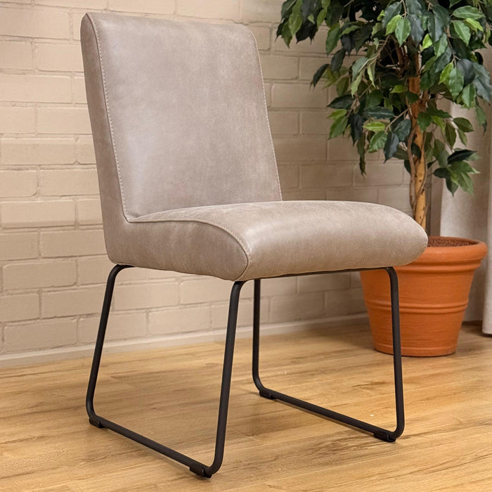 Eetkamerstoel Leah - Open leer grijs | Het Anker