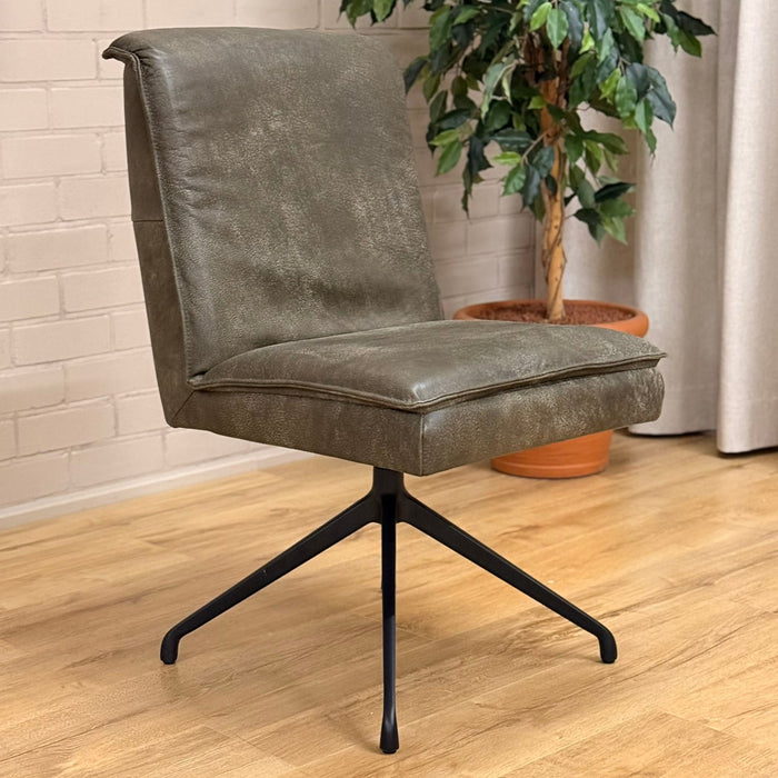 Eetkamerstoel Jordan - Open leer groen | Het Anker