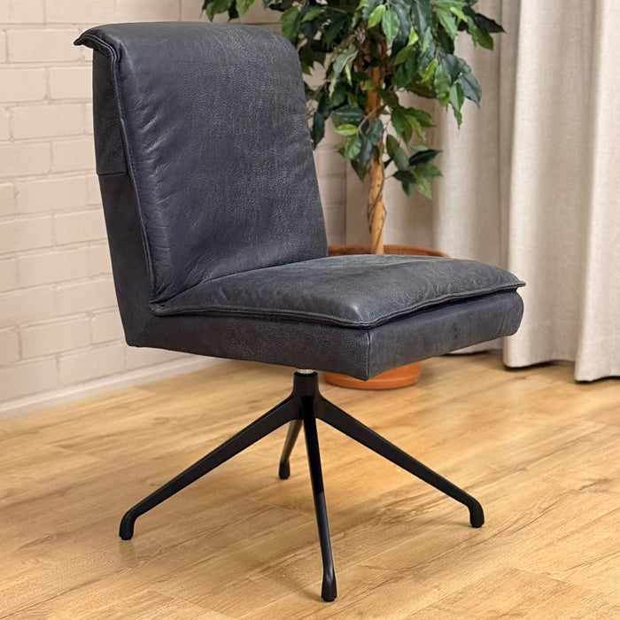 Eetkamerstoel Jordan - Open leer antraciet | Het Anker