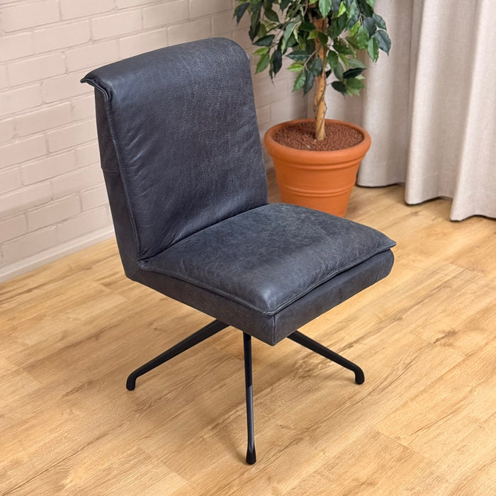 Eetkamerstoel Jordan - Open leer antraciet | Het Anker