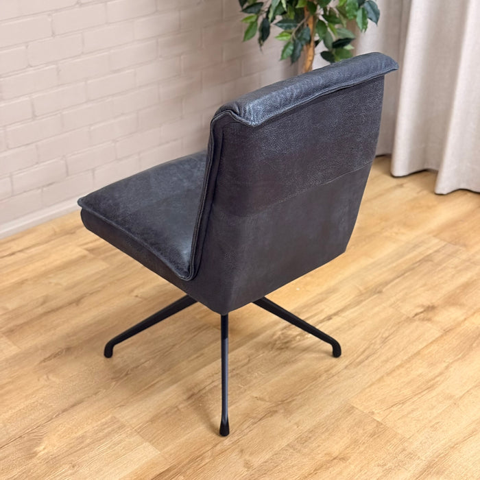 Eetkamerstoel Jordan - Open leer antraciet | Het Anker