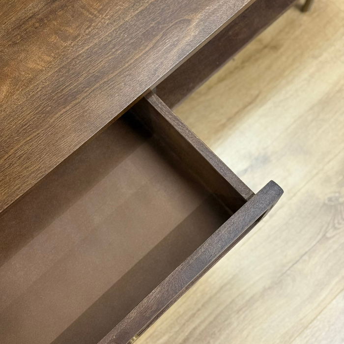 Salontafel Rotan/Mango Walnoot - 1 Lade 1 Open Vak