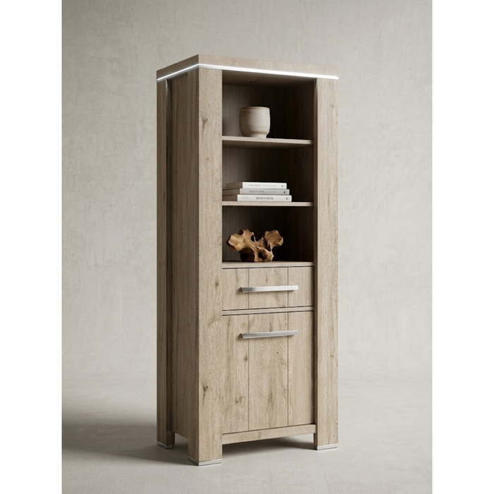 Boekenkast Royal in Mountain Coco met lade, deur en legplanken